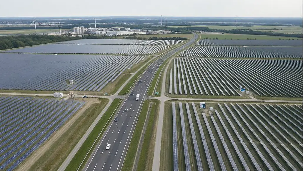 solar farms along German motorways