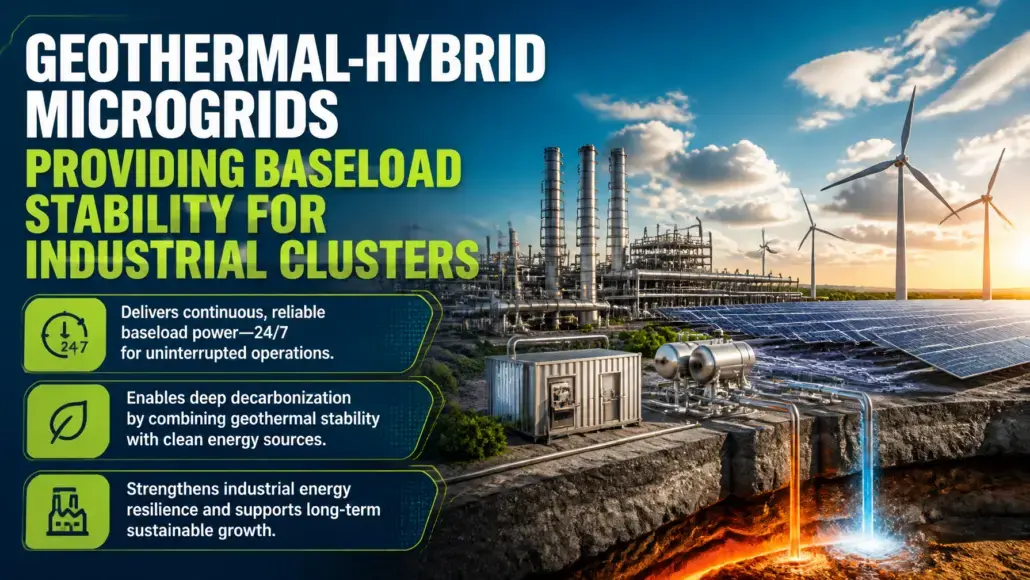 Geothermal-Hybrid Microgrids Providing Baseload Stability for Industrial Clusters