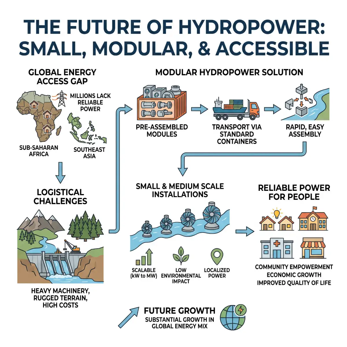 Modular Small Hydropower Systems for Remote Electricity Generation