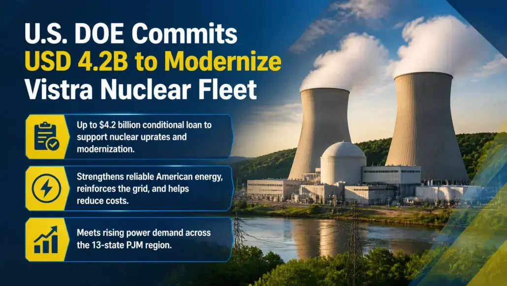 U.S. DOE Commits USD 4.2B to Modernize Vistra Nuclear Fleet